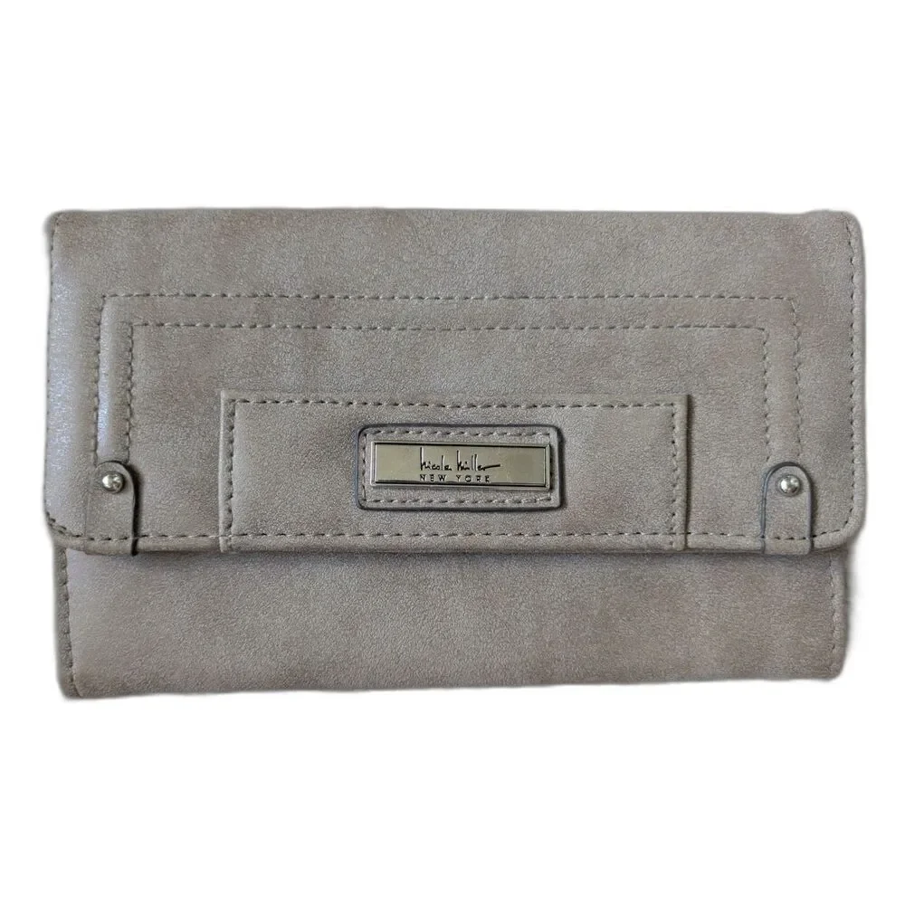 NWT Nicole Miller New York Light Brown Taupe Wallet